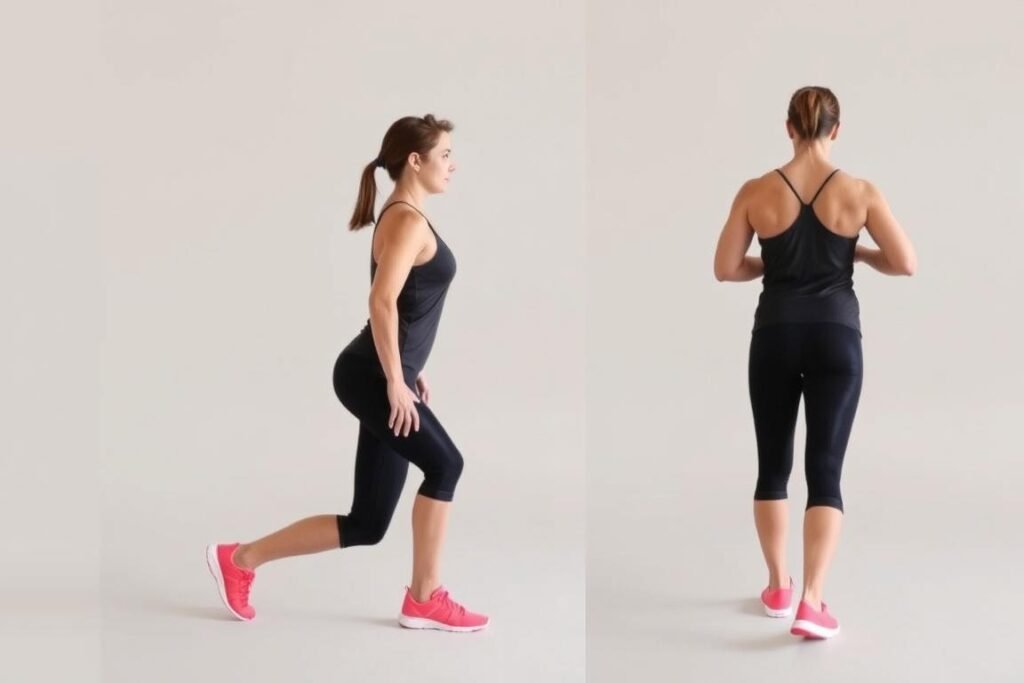Gerakan lunges with twist untuk stretching dinamis sebelum dan sesudah olahraga Gerakan lunges with twist untuk stretching dinamis sebelum dan sesudah olahraga