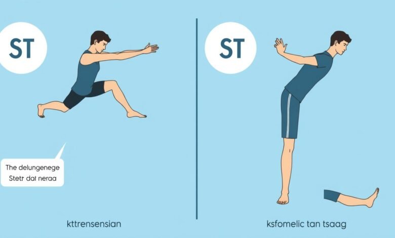 Ilustrasi perbedaan stretching dinamis dan statis sebelum dan sesudah olahraga