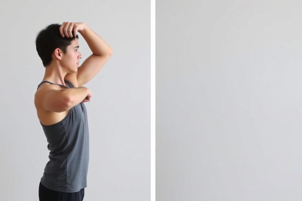 Teknik shoulder stretch atau peregangan bahu untuk stretching setelah olahraga Teknik shoulder stretch atau peregangan bahu untuk stretching setelah olahraga